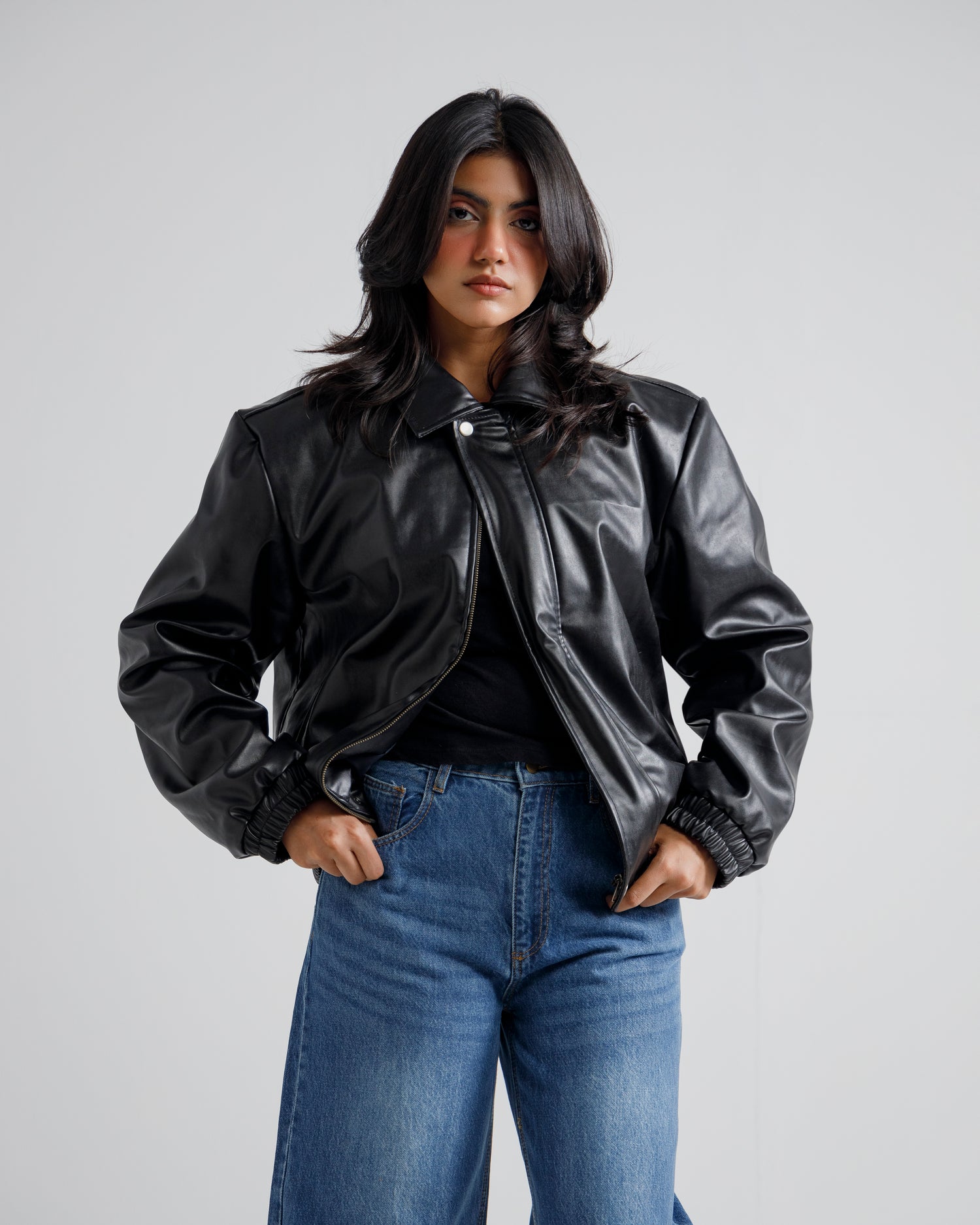 Cropped Harringon Jacket (blavk)