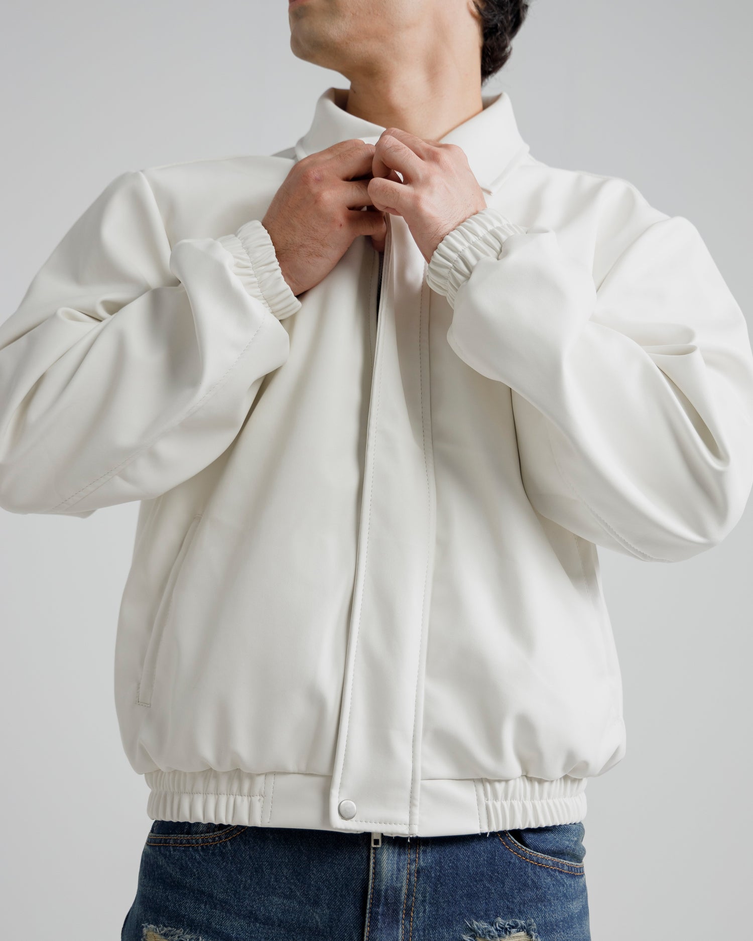 Cropped Harringon Jacket (white)