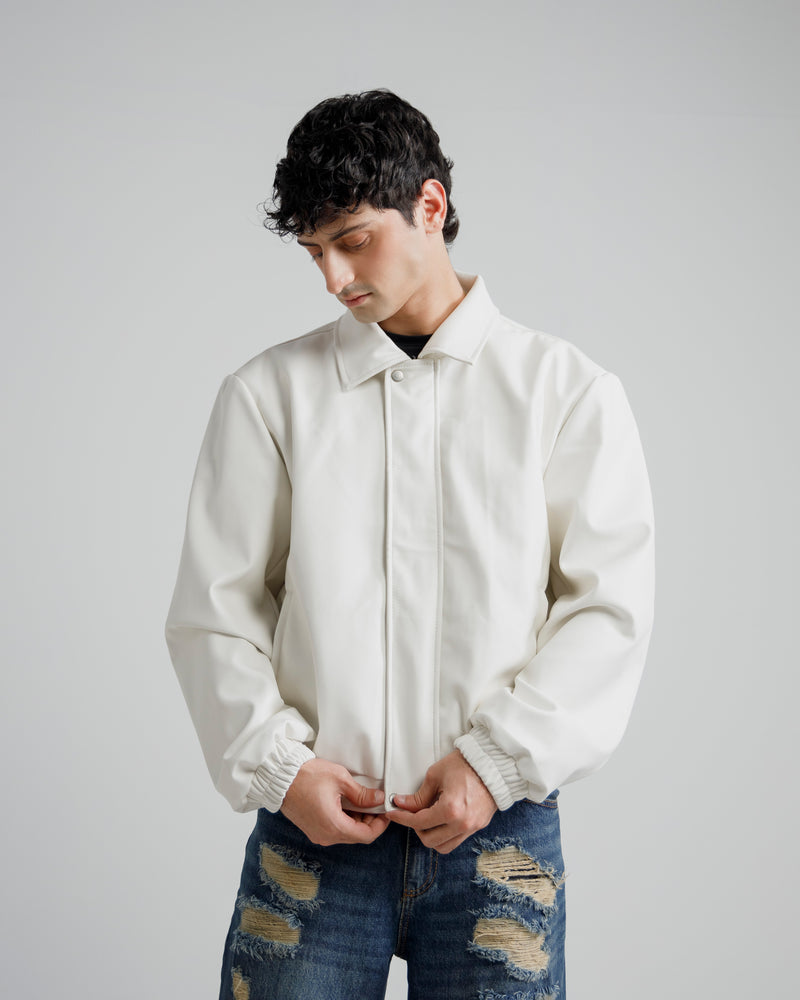 Cropped Harringon Jacket (white)