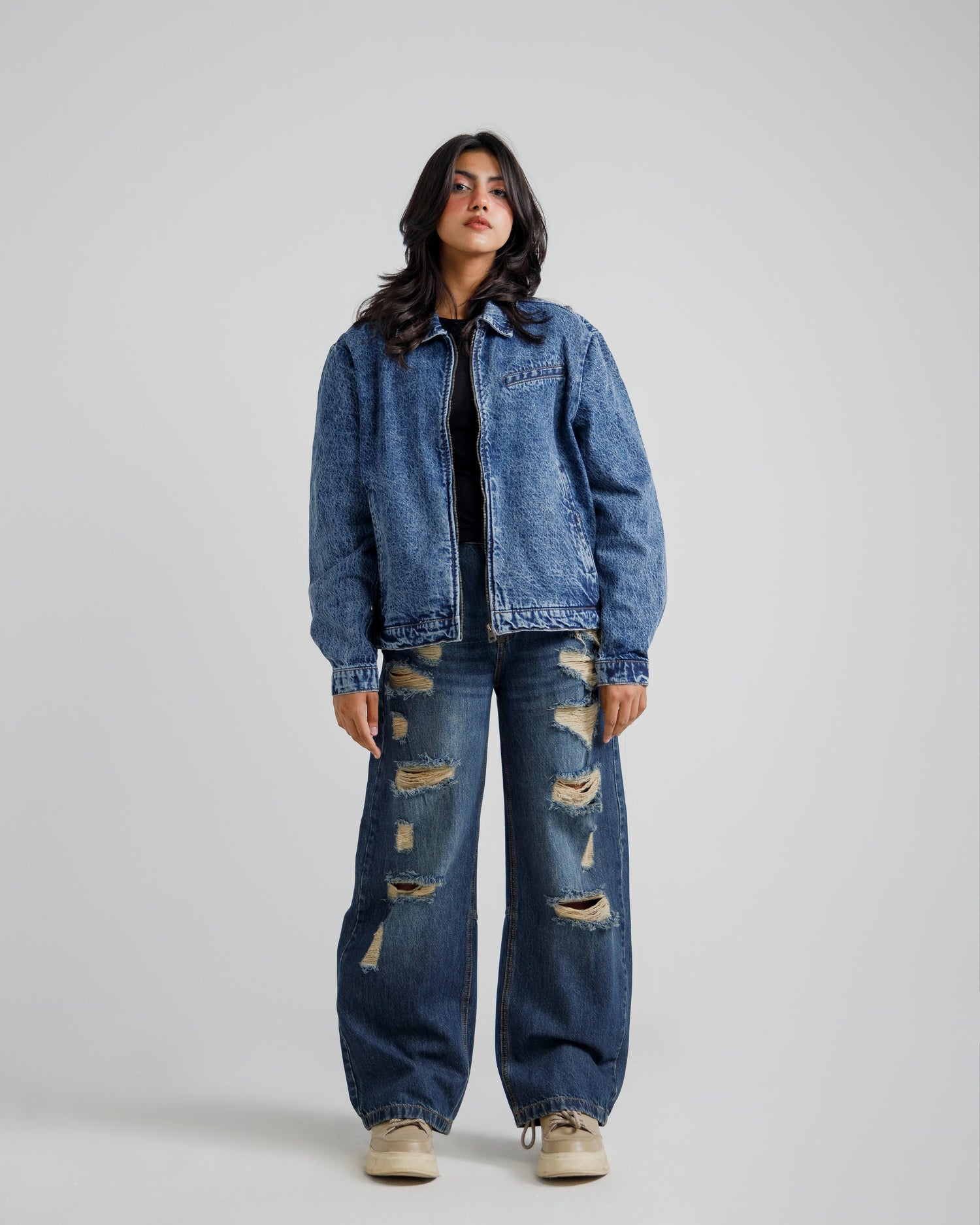 Blues Acid-Wash Denim Jacket