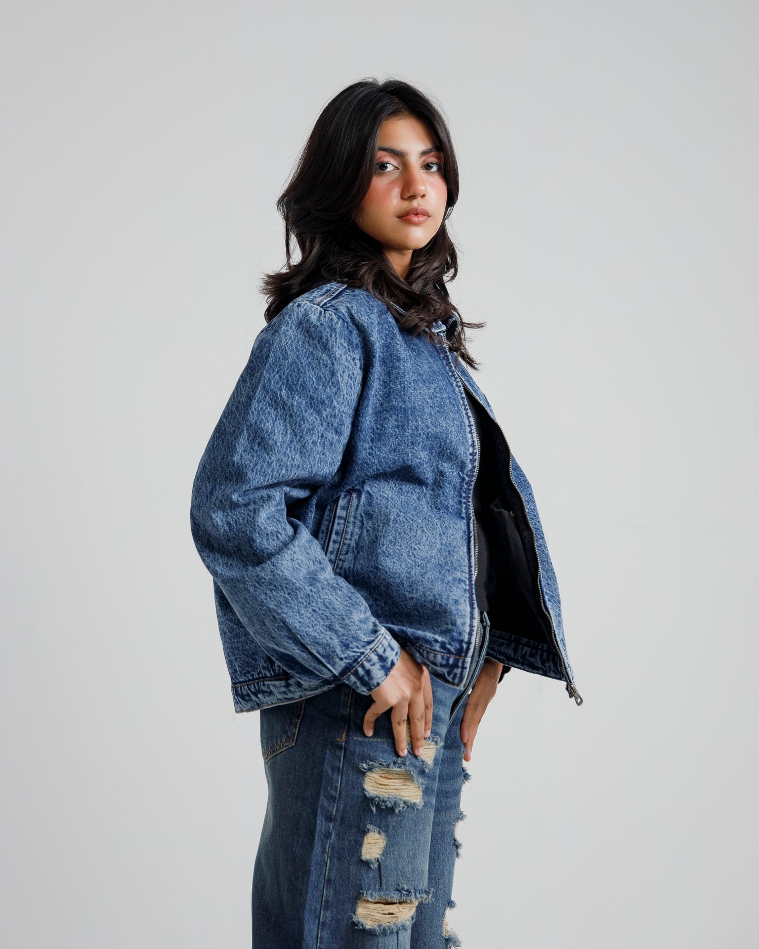 Blues Acid-Wash Denim Jacket