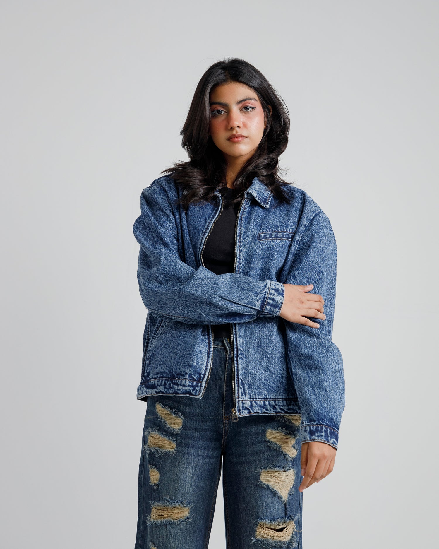Blues Acid-Wash Denim Jacket